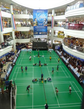 Badminton courts in the mall