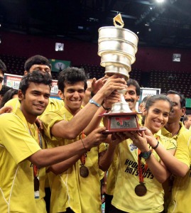 Saina and member of Hotshots ~photo courtesy of IBL